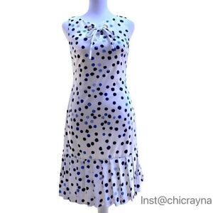 DKNY Women's ️DKNY Polka Dots White Sleeveless White - New Dresses